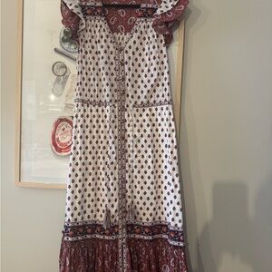 Veronica Beard White and Red Maxi Dress